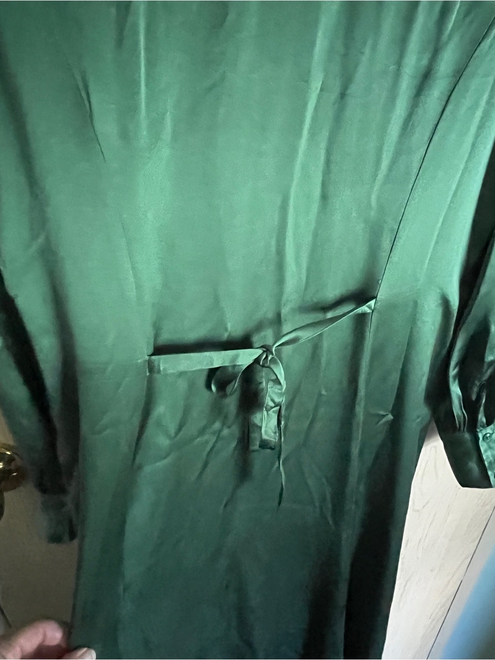 REFORMATION Catalina Green Silk Long Dress Sz 10 - Picture 10 of 12